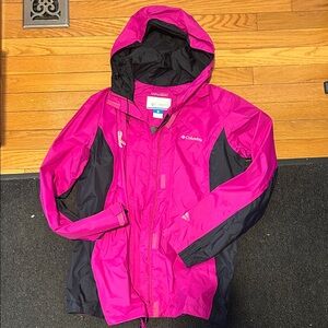 Columbia Fuchsia and Black Hooded Jacket